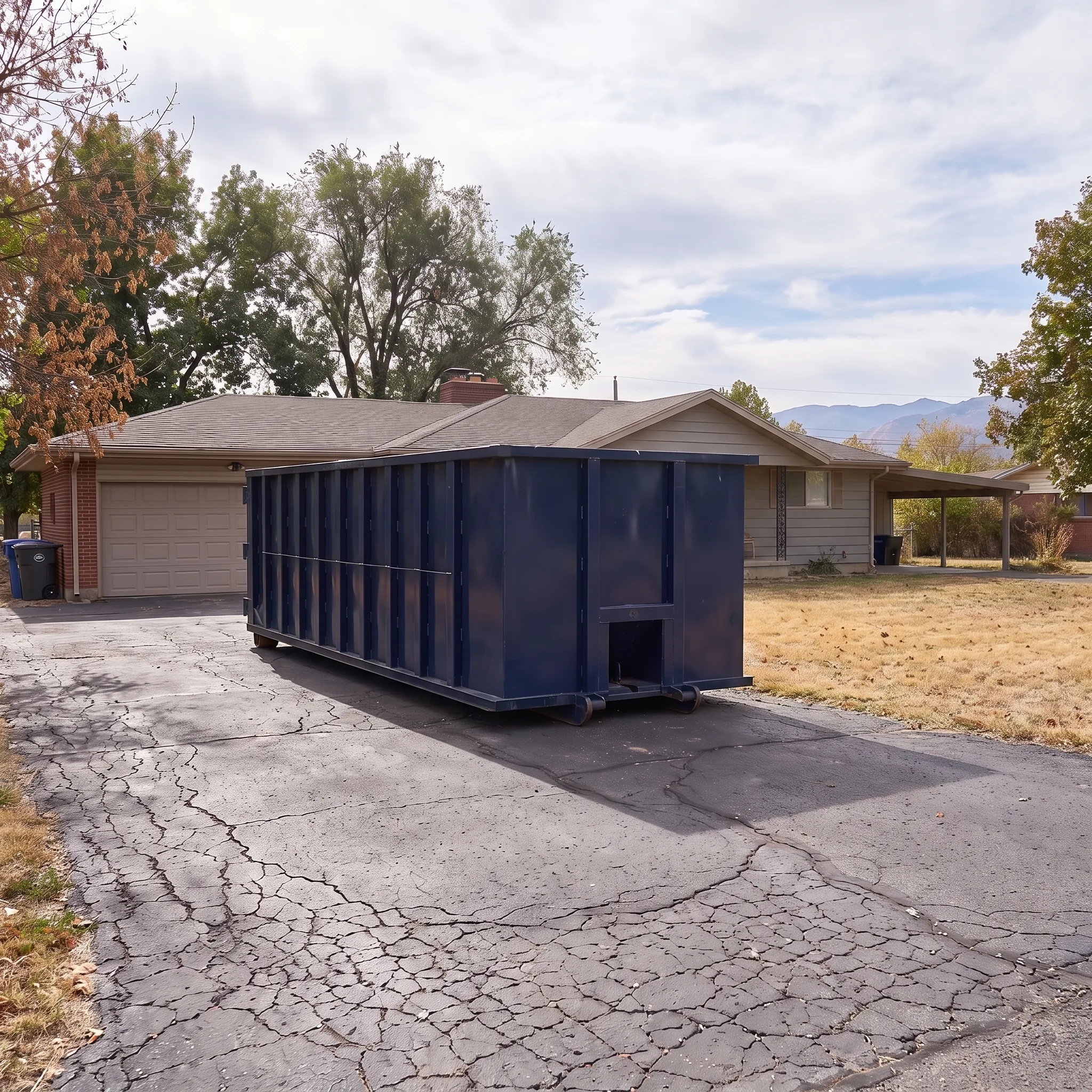 Roll-off dumpster on a Wyoming job site